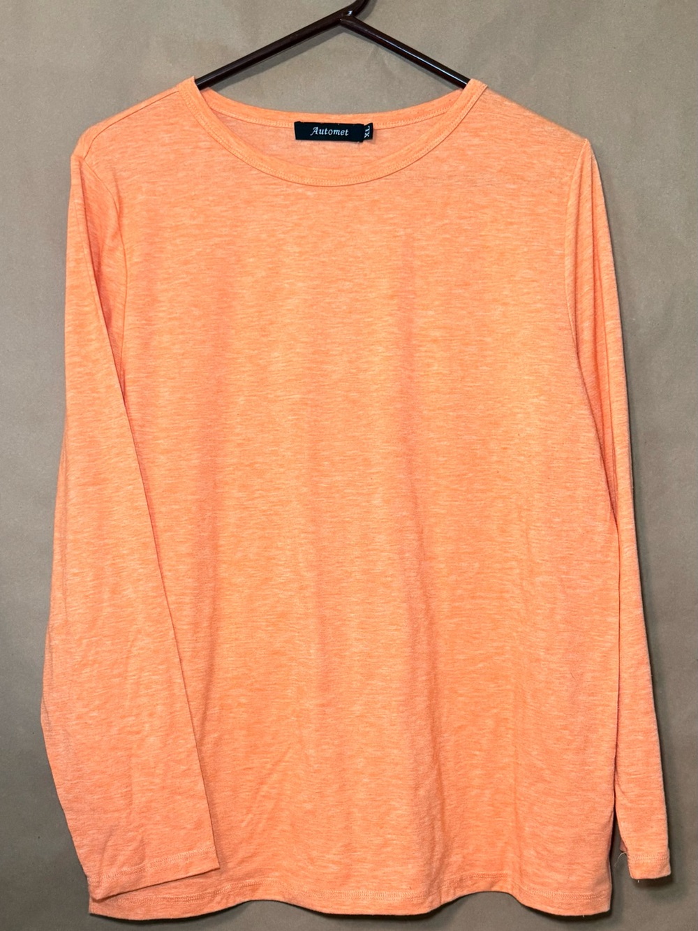 Automet Orange Heathered Long Sleeve Crewneck